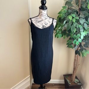 Tristan & Iseut Linen Blend Strappy Shift Dress Blue Sz 10